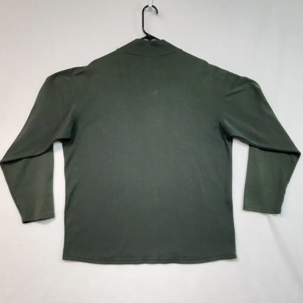 The North Face Mens 1/4 Zip Up Pull Over Green Size Large  Polyester
